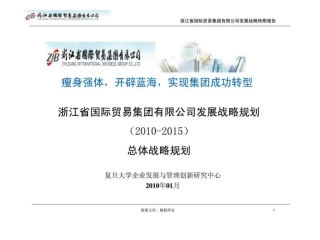 浙江省国际贸易集团有限公司发展战略规划总体战略规划