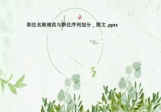 职位名称规范与职位序列划分