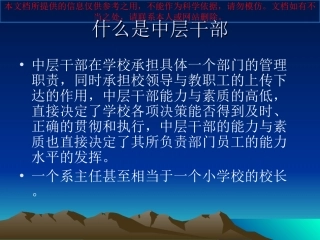 中层管理干部应具备的基本素质和能力专业知识讲座