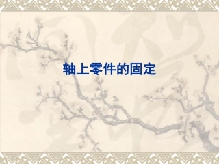 轴上零件的固定