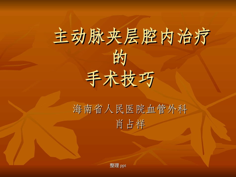 主动脉夹层腔内治疗的手术技巧_第1页