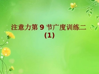 注意力广度训练二课件