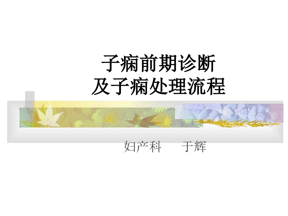 子痫前期诊断及子痫处置_第1页