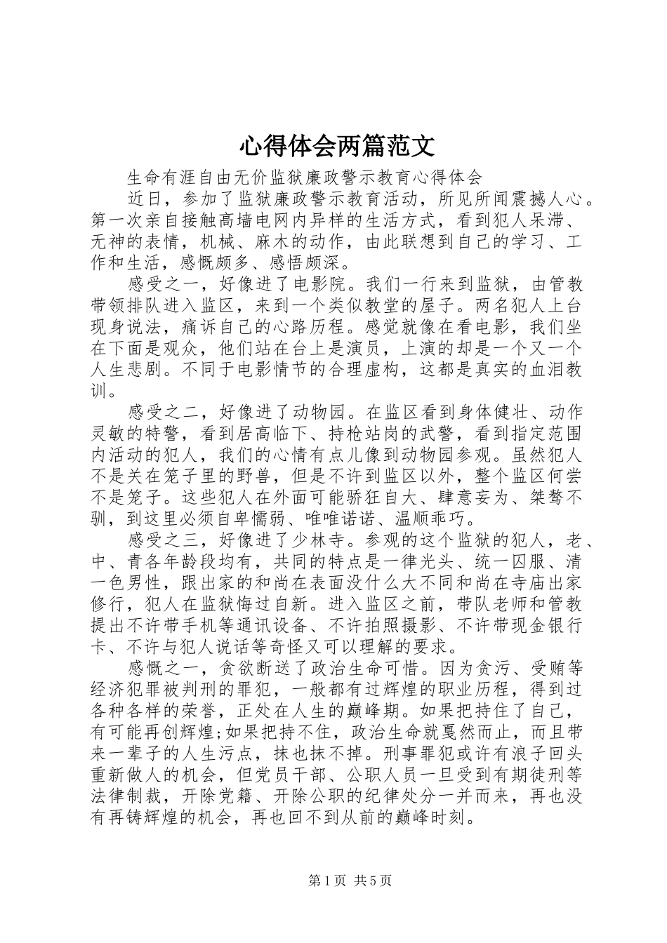 心得体会两篇范文_第1页