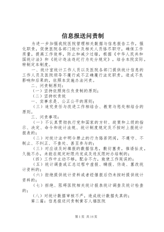信息报送问责制