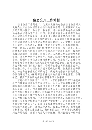 信息公开工作简报