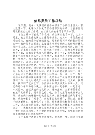 信息委员工作总结