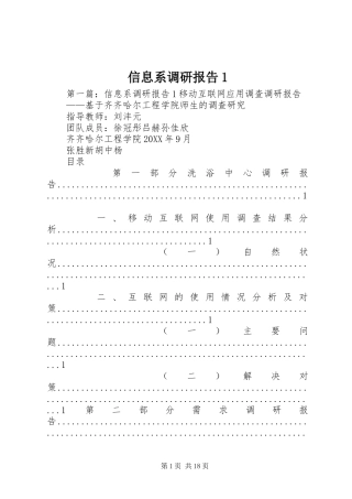 信息系调研报告