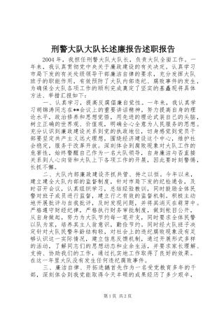 刑警大队大队长述廉报告述职报告