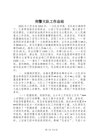 刑警大队工作总结