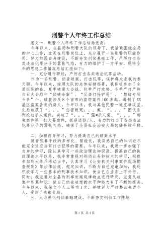刑警个人年终工作总结