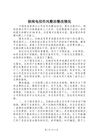 徐闻电信作风整治整改情况