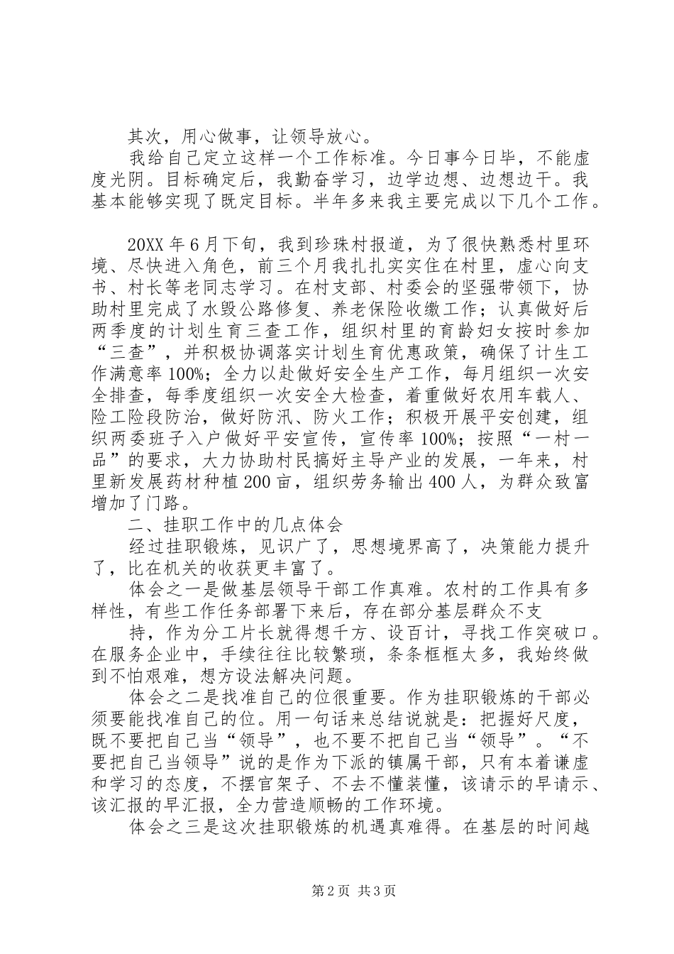 徐忠华挂职干部工作总结材料_第2页