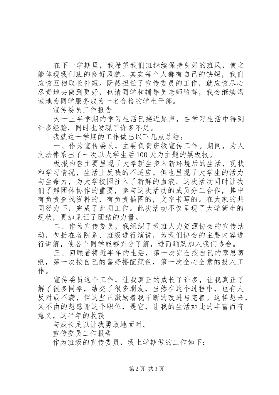 宣传委员相关工作总结报告_第2页