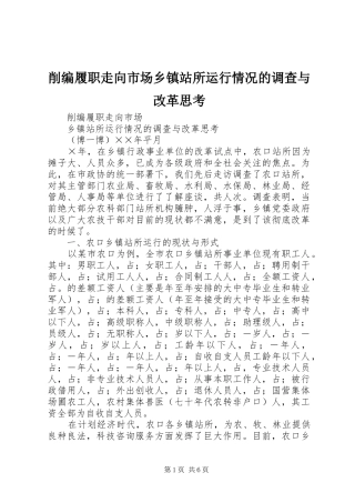 削编履职走向市场乡镇站所运行情况的调查与改革思考