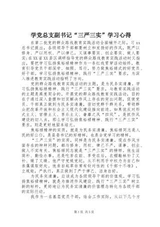 学党总支副书记三严三实学习心得