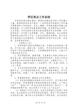 学区亮点工作总结