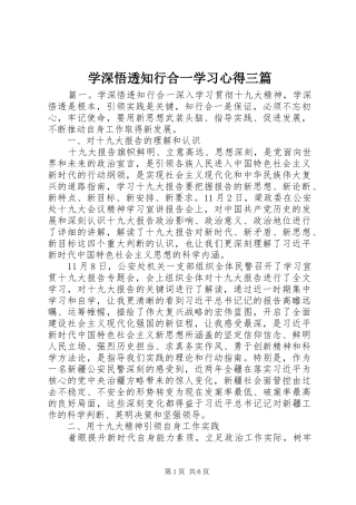 学深悟透知行合一学习心得三篇