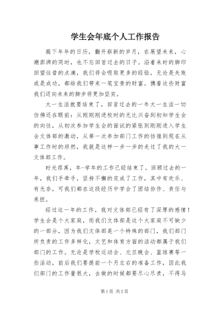 学生会年底个人工作报告