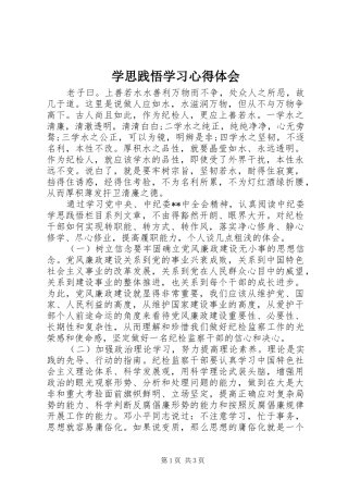 学思践悟学习心得体会