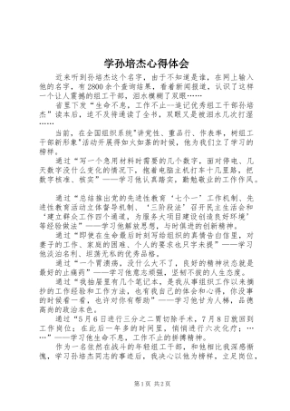 学孙培杰心得体会