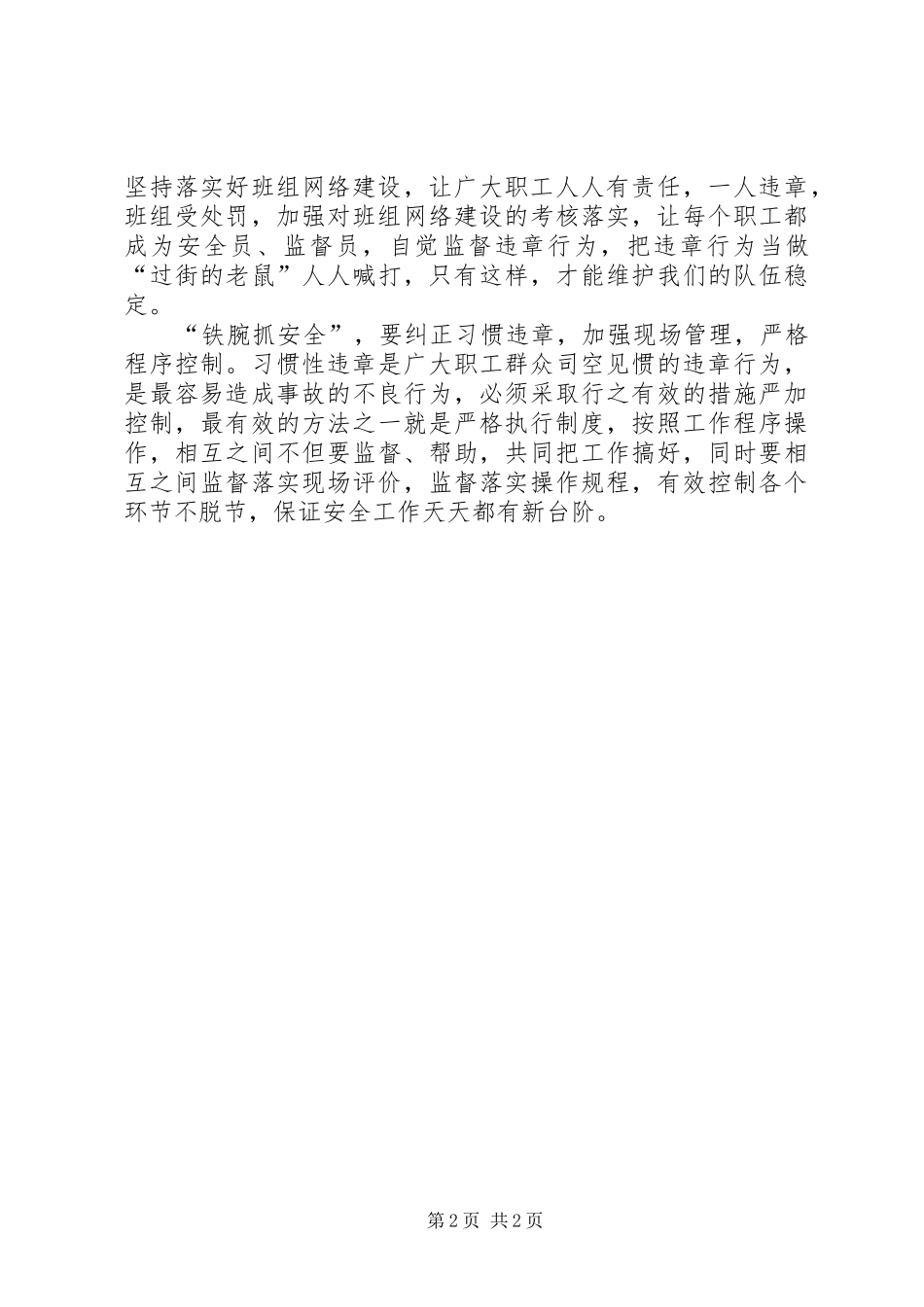 学习铁腕抓安全心得体会_第2页