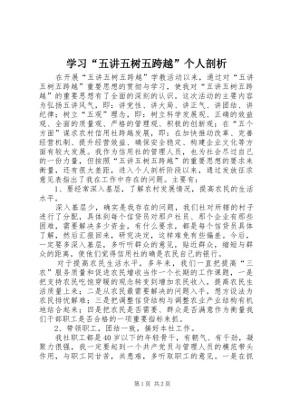 学习五讲五树五跨越个人剖析