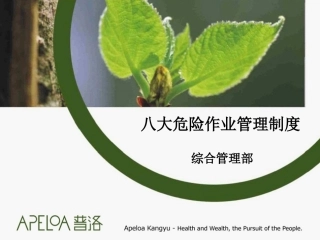 八大危险作业管理制度培训