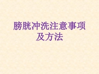 膀胱冲洗技术课件