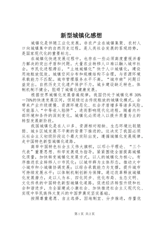 新型城镇化感想
