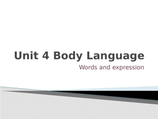 必修四unit4 Body Language单词