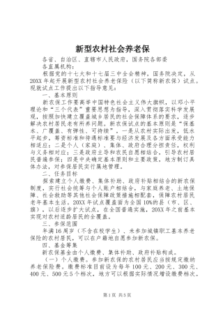 新型农村社会养老保