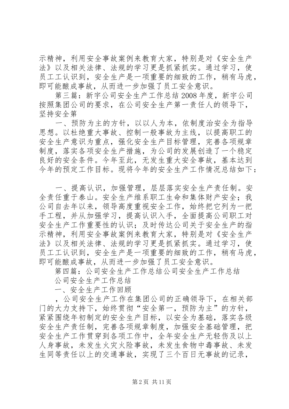 新宇公司安全生产工作总结_第2页