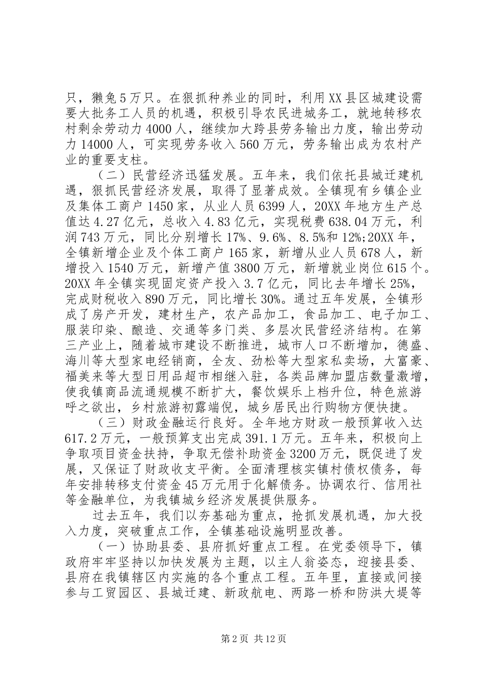 新政镇政府工作报告_第2页