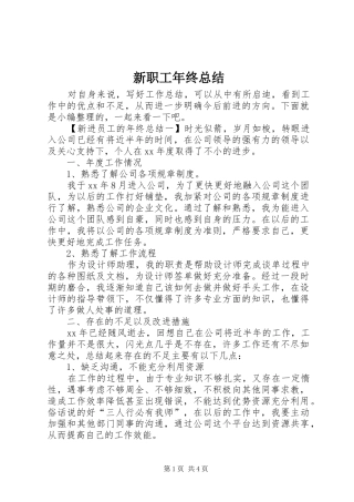 新职工年终总结