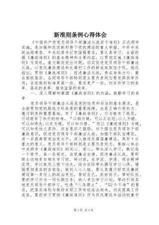 新准则条例心得体会