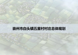 崇州市白头镇五星村庄总体规划
