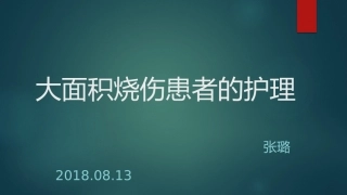 大面积烧伤患者的护理