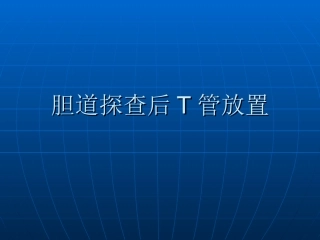 胆总管T管放置相关问题