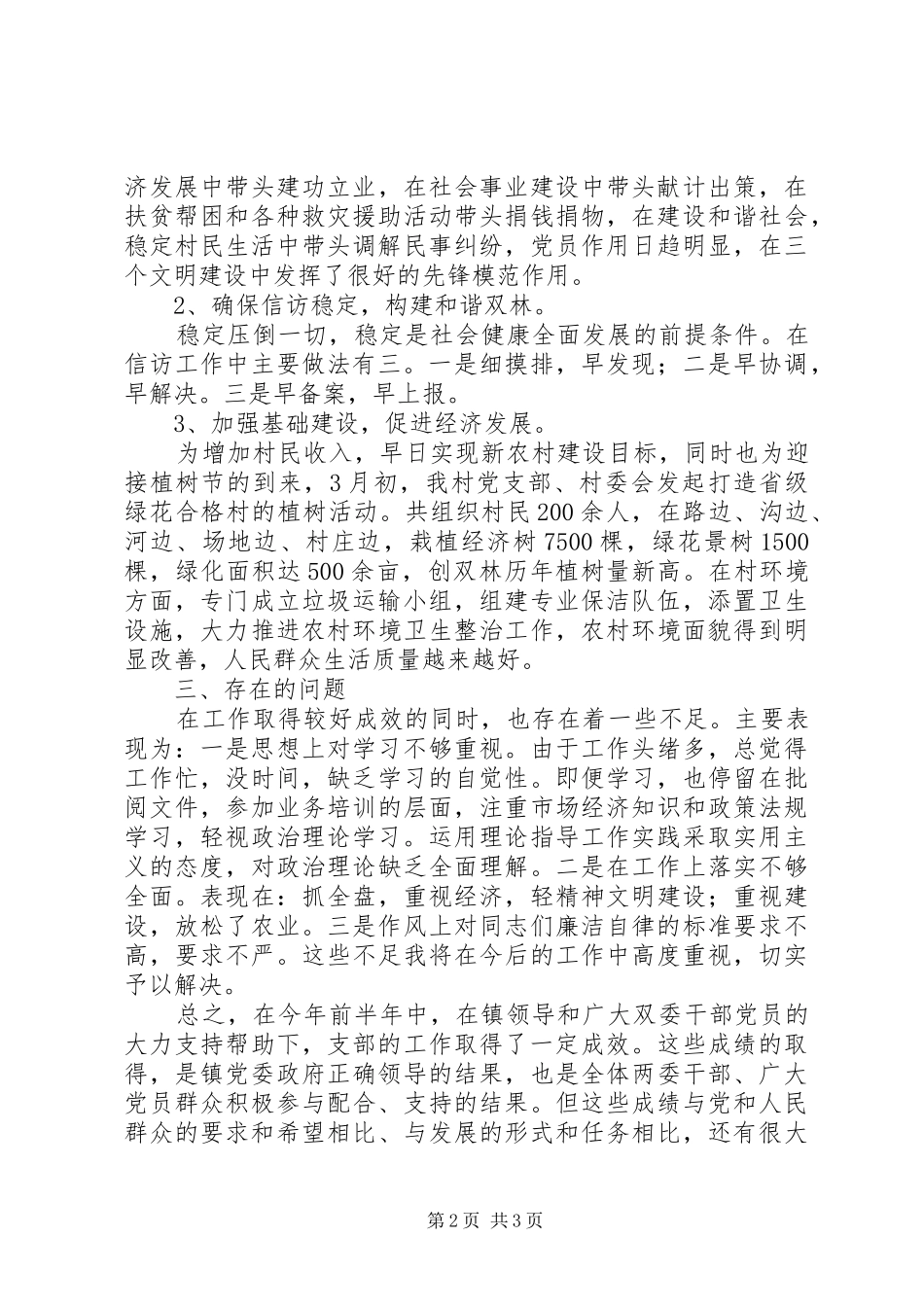 行政村支部书记述职述廉_第2页