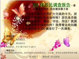 对镇居民调查报告普法情况