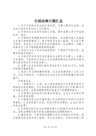 行政法律日期汇总