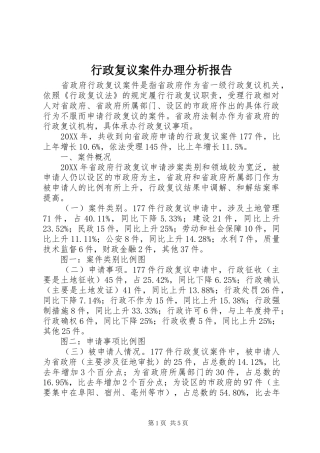 行政复议案件办理分析报告