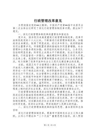 行政管理改革意见