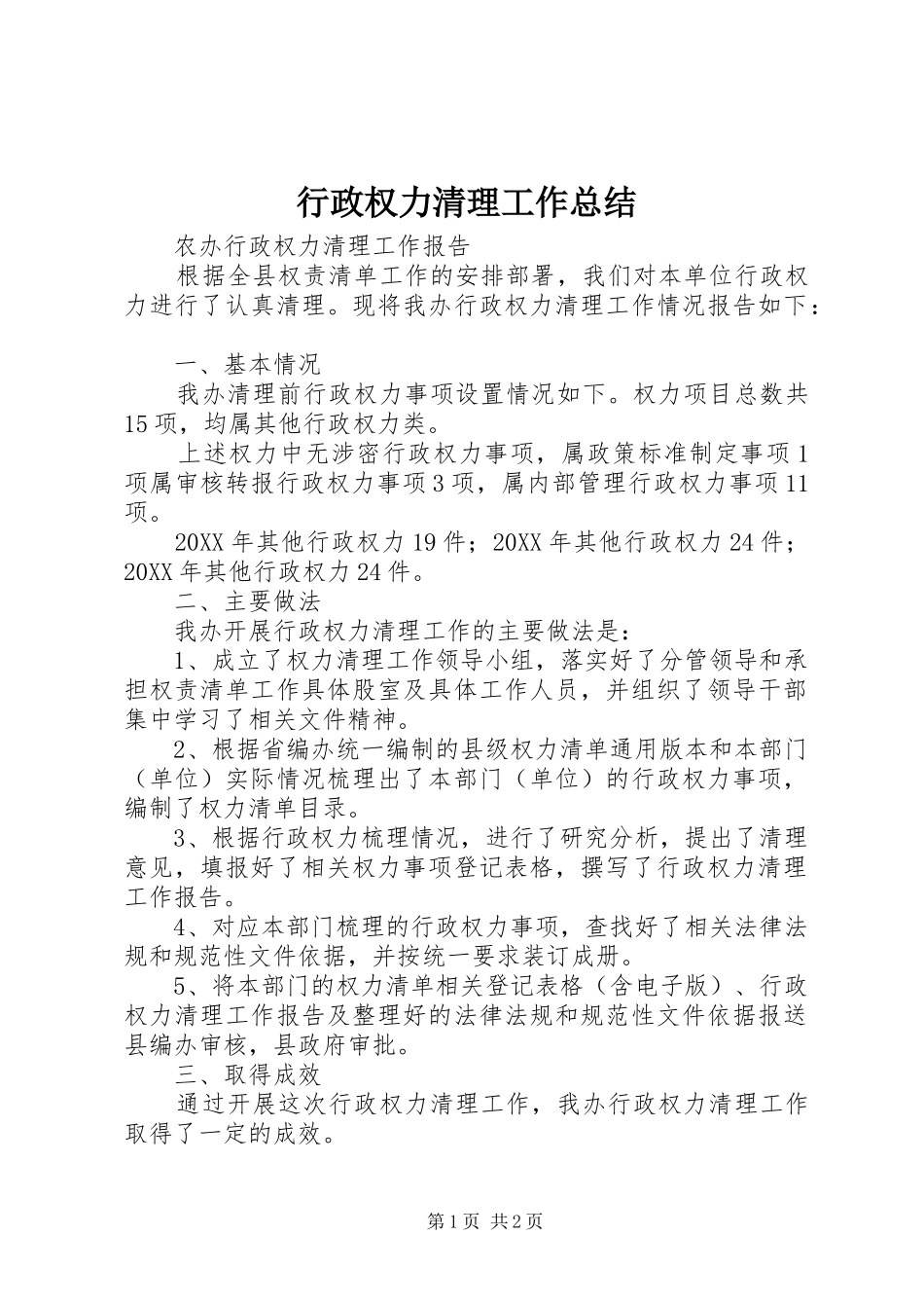 行政权力清理工作总结_第1页