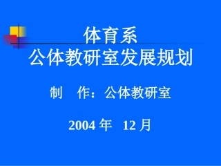 公体教研室发展规划