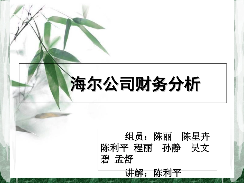 海尔公司财务分析_第1页