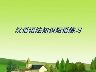 汉语语法知识短语练习专题培训课件