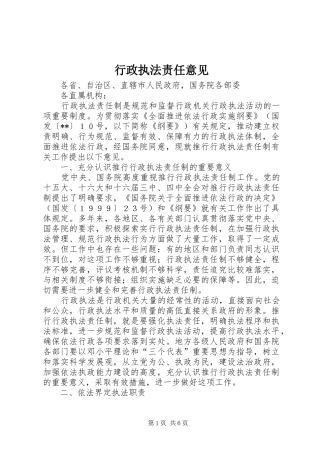 行政执法责任意见