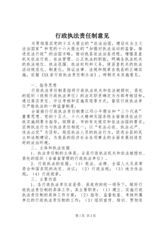 行政执法责任制意见